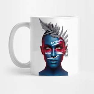 Explore Evolve Succeed - Inspirational Artistic Portrait Mug